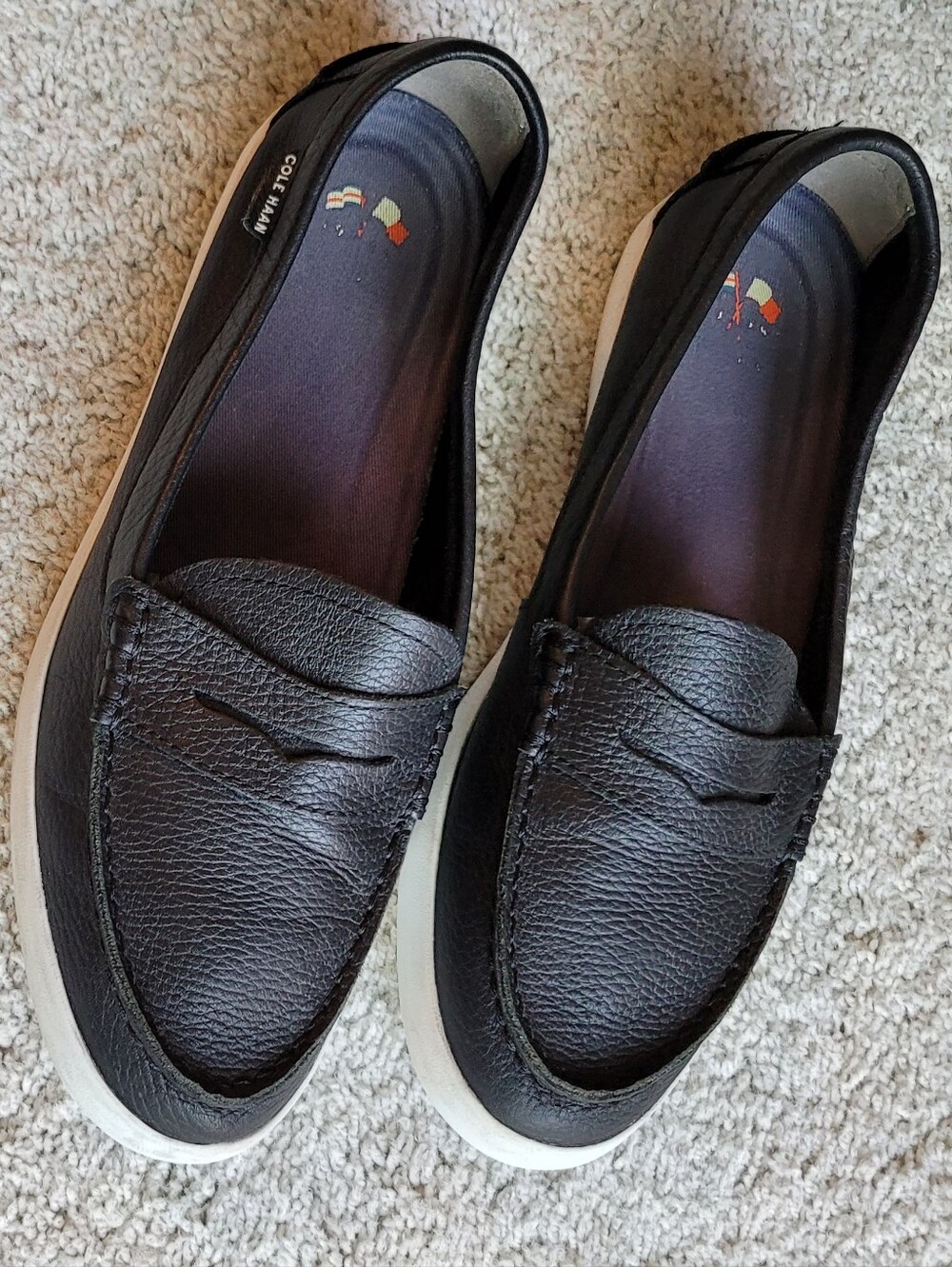 Cole Haan Leather Sneakers  Black & White Size 10 - Picture 3 of 5